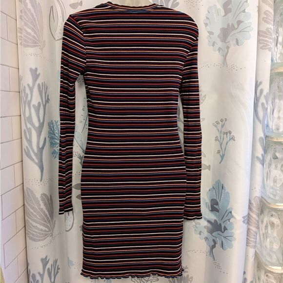 2 for $20 Wild Fable Striped Long-Sleeve Stretch Dress Sz M - Picture 5 of 7